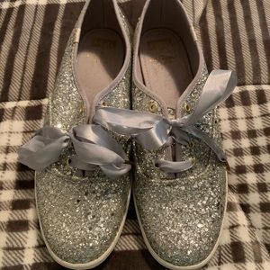 Kate Spade x Keds Silver Glitter Sneakers